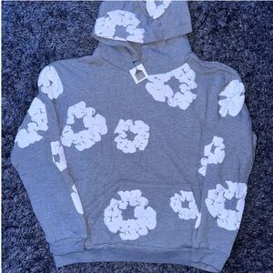 Gray Floral men Hoodie